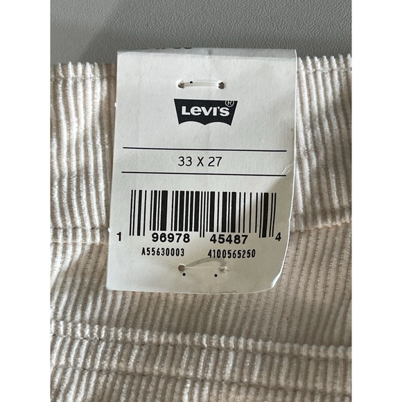 Levi's Premium Corduroy Pants Women Ivory Middy Ankle Bootcut 33x27  Size 16 New - Picture 10 of 14